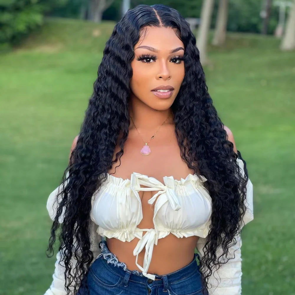 250% Density Glueless Deep Curly Wave Wig Ready To Wear 5x5 HD Lace Closure Wig Pre Cut No Glue 13x4 13x6 Human Hair Wigs Women