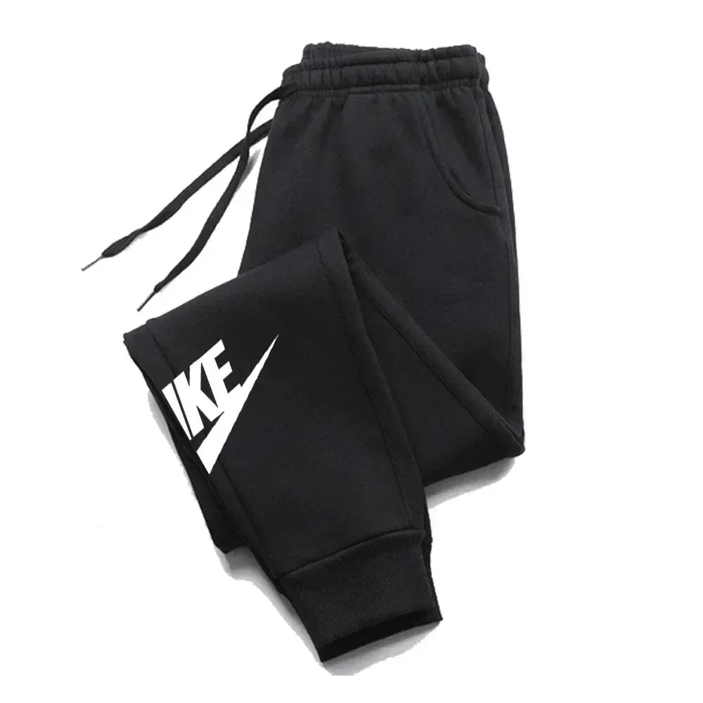 Men's printed pants, autumn and winter men's and women's running pants, sportswear and casual pants, fitness and gym sportswear