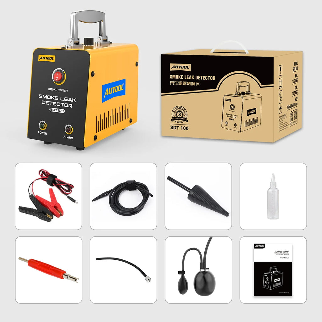 AUTOOL SDT100 Automotive Smoke Leak Detector for EVAP Smoke Tests Car Sealing Test Vacuum Leakage Diagnostic Tool