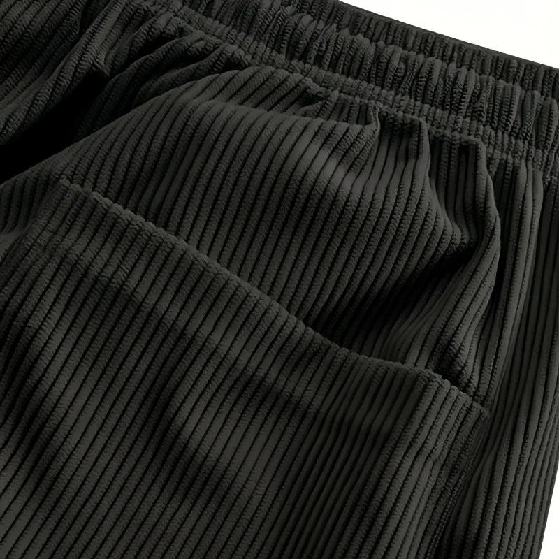 2026New Mens Corduroy Casual Pants Fashion Loose Fit Baggy Pants Straight Sweatpants Elastic Waist Drawstring Outdoor Streetwear