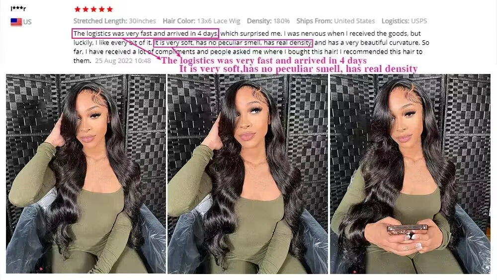 HD Transparent 13x4 13x6 Body Wave Lace Front Wig Pre Plucked 360 Lace Frontal Wig
