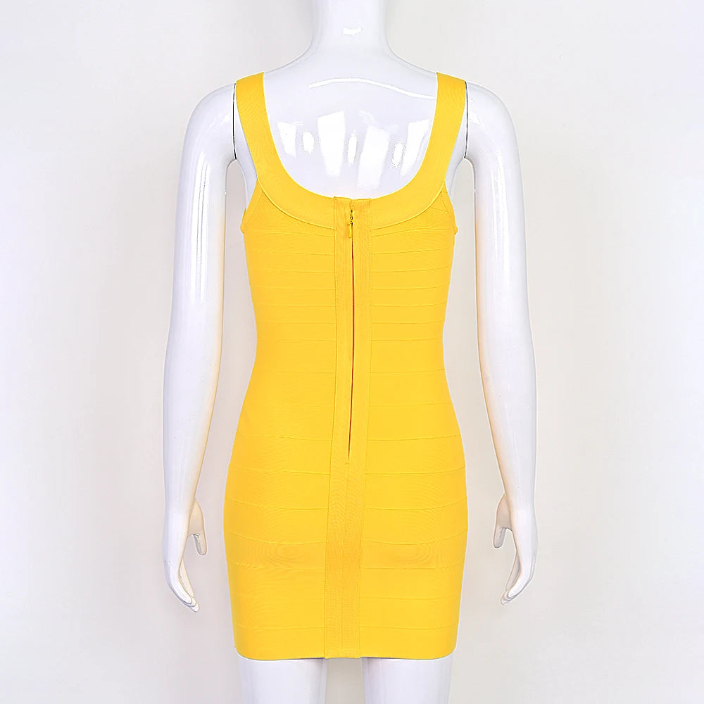 BEAUKEY New Trendy Pink Ginger Bandage Mini Party Dress Women Quality Sexy Bustier Backless Bodycon Dress Club Birthday Dress