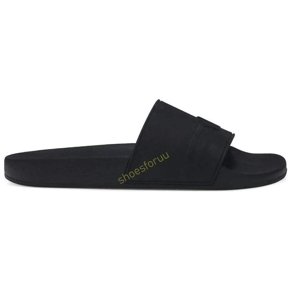 Designer Slippers Fashion Flat Slides Mens Womens claquettes Rubber Slide Sandal Black White Blooms Floral Flat Gear sole Luxury