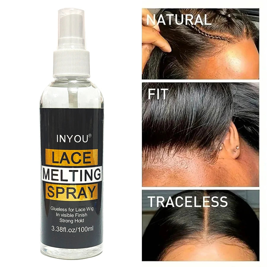 100ML Lace Melting and Holding Spray Hair Adhesive for Wigs,  Lace Wig Melting Spray ,Strong Natural Finishing Hold