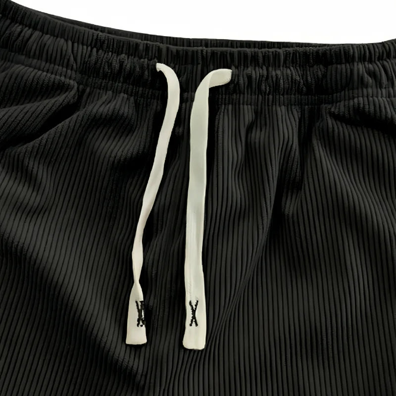 2026New Mens Corduroy Casual Pants Fashion Loose Fit Baggy Pants Straight Sweatpants Elastic Waist Drawstring Outdoor Streetwear