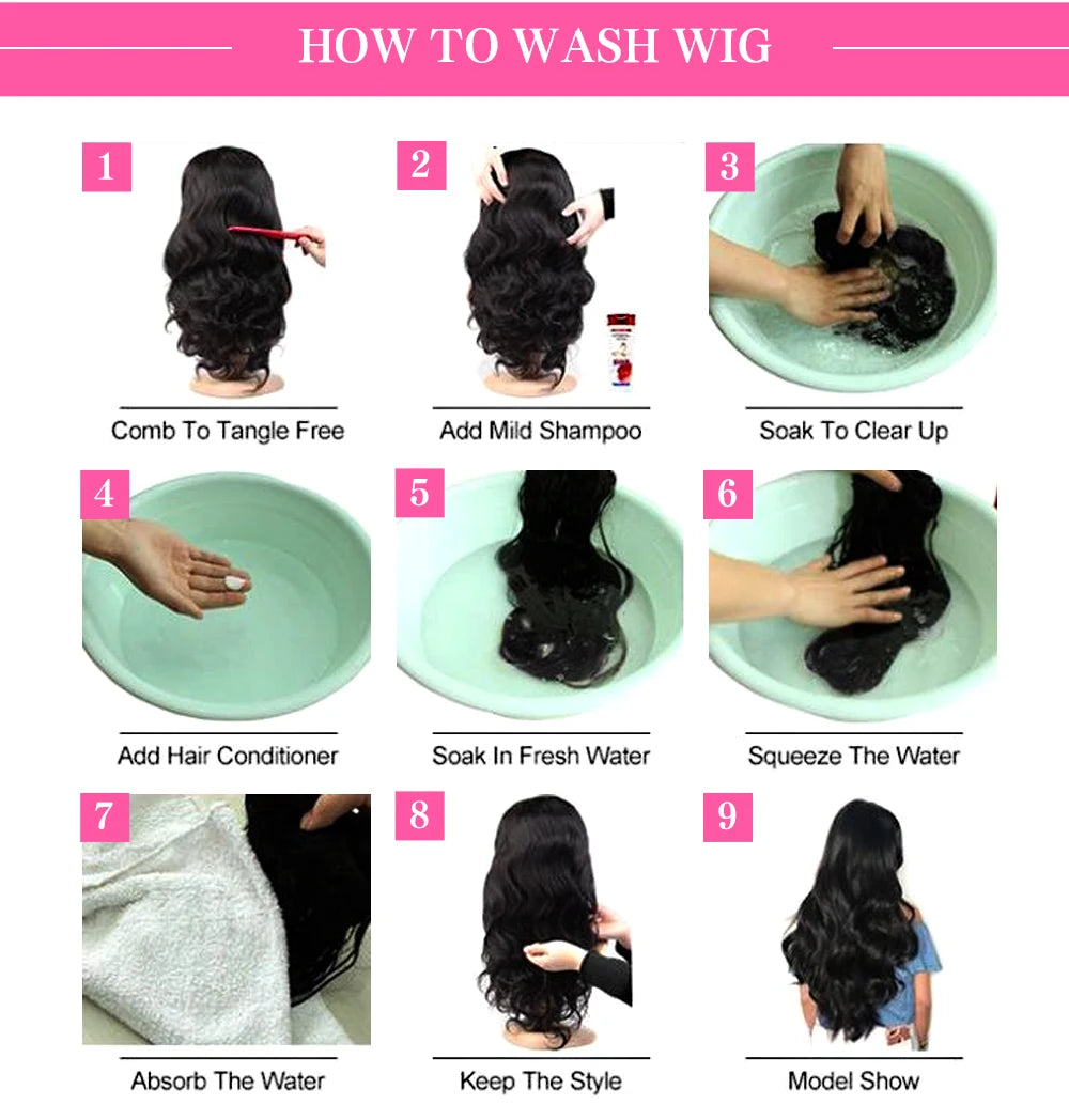 HD Transparent 13x4 13x6 Body Wave Lace Front Wig Pre Plucked 360 Lace Frontal Wig