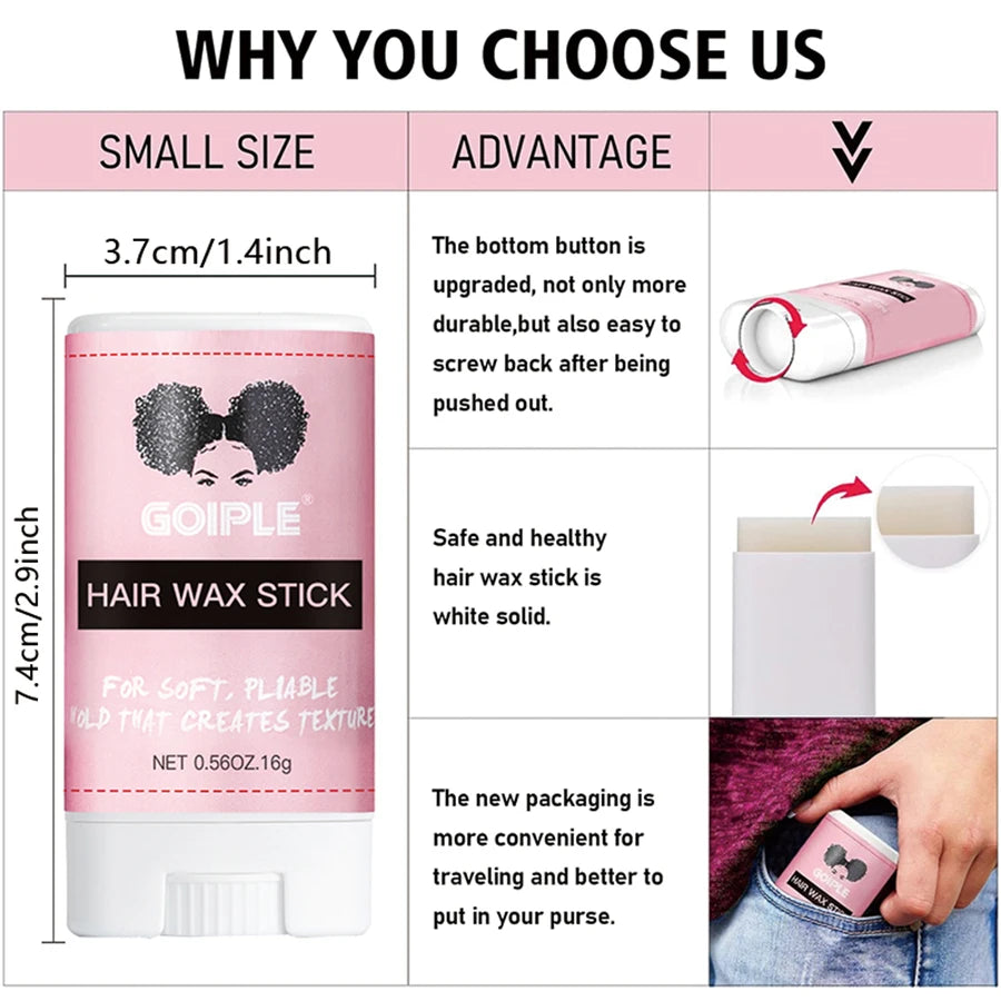 Wig Install & Styling Kit Waterproof Wig Glue Invisible Bonding for Long Lasting with Hair Wax Stick Tame Frizz Neat Edges