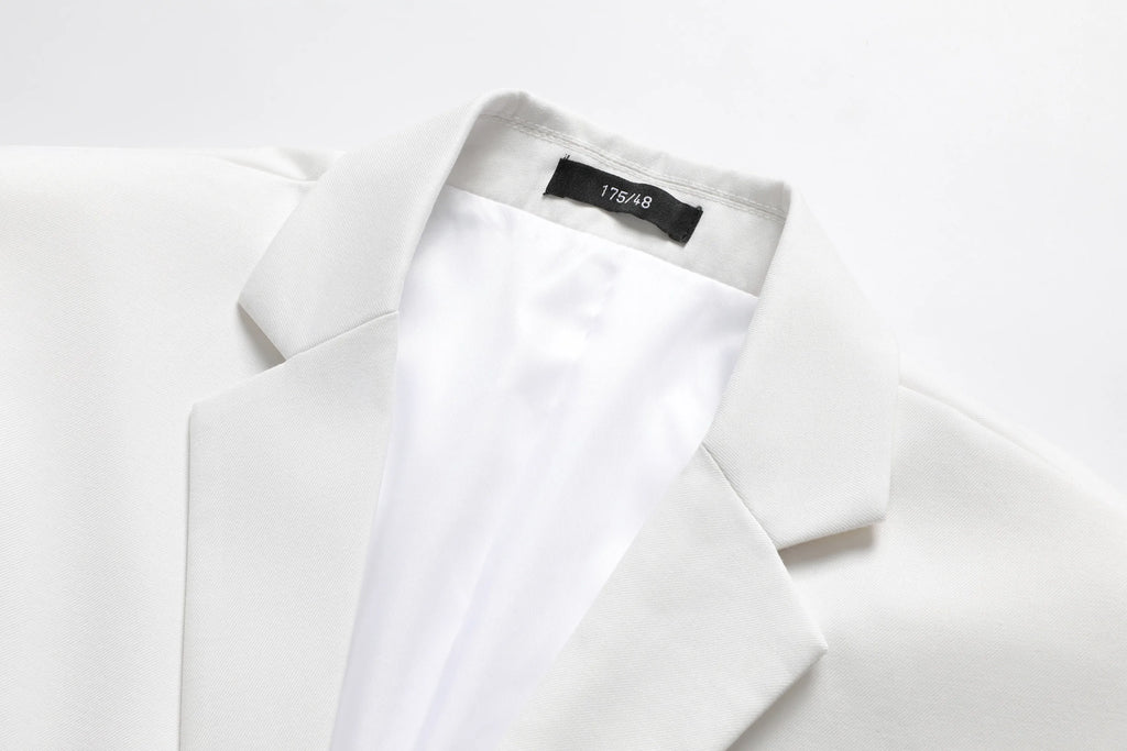 Men's Three-Piece White Suit, Anti-Wrinkle, No-Iron, Anti-Stick Fur Business Formal Suit, Four-Season Workplace Work Clothing Dr