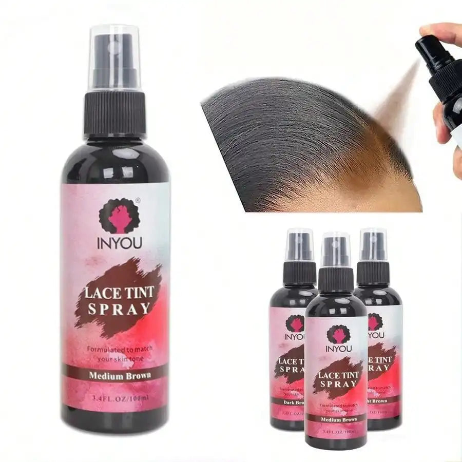 Lace Tint Spray For Wigs, Waterproof Lace Tint Melting Mousse Spray Concealer For Lace Closure Front Wigs Toupees