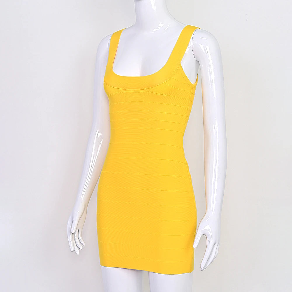 BEAUKEY New Trendy Pink Ginger Bandage Mini Party Dress Women Quality Sexy Bustier Backless Bodycon Dress Club Birthday Dress