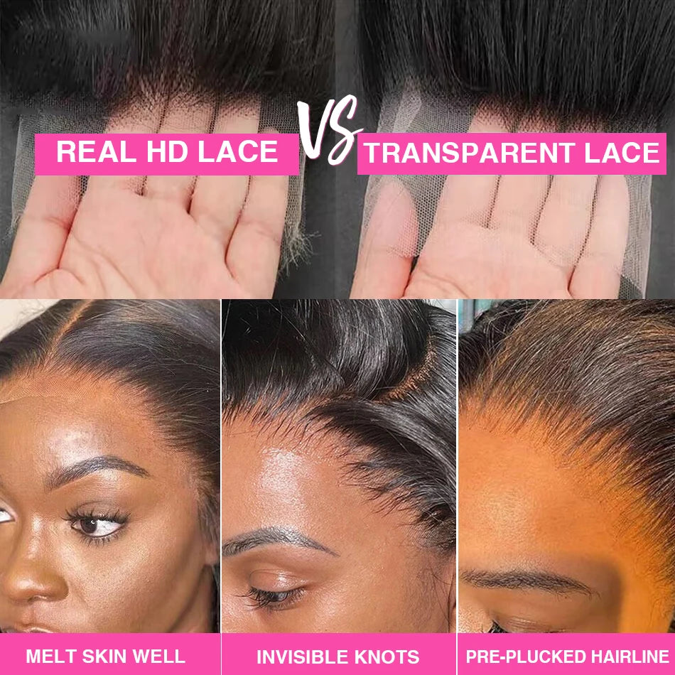 HD Transparent 13x4 13x6 Body Wave Lace Front Wig Pre Plucked 360 Lace Frontal Wig