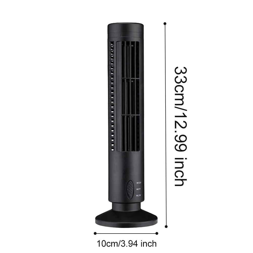 LED Tower Fan Bladeless Tower Fan 90 Degree Oscillating Quiet Portable USB Electric Desk Fan with Light for Home Bedroom Office