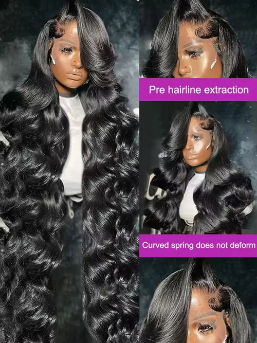 40 42 Inch Body Wave Human Hair Wigs 250% Density 13x6 HD Lace Front Human Hair Wig 5x5 Gluless Lace Closure Wig Preplucked
