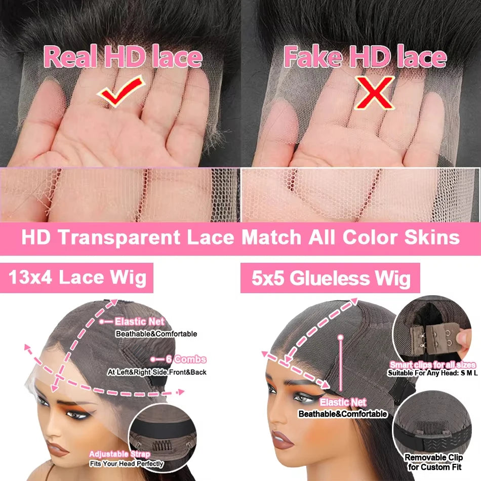 #4/350 Highlight Ginger Brown Short Bob Wig Human Hair Straight 13x4 HD Transparent Lace Frontal Wig Colored 5x5 Glueless Wig