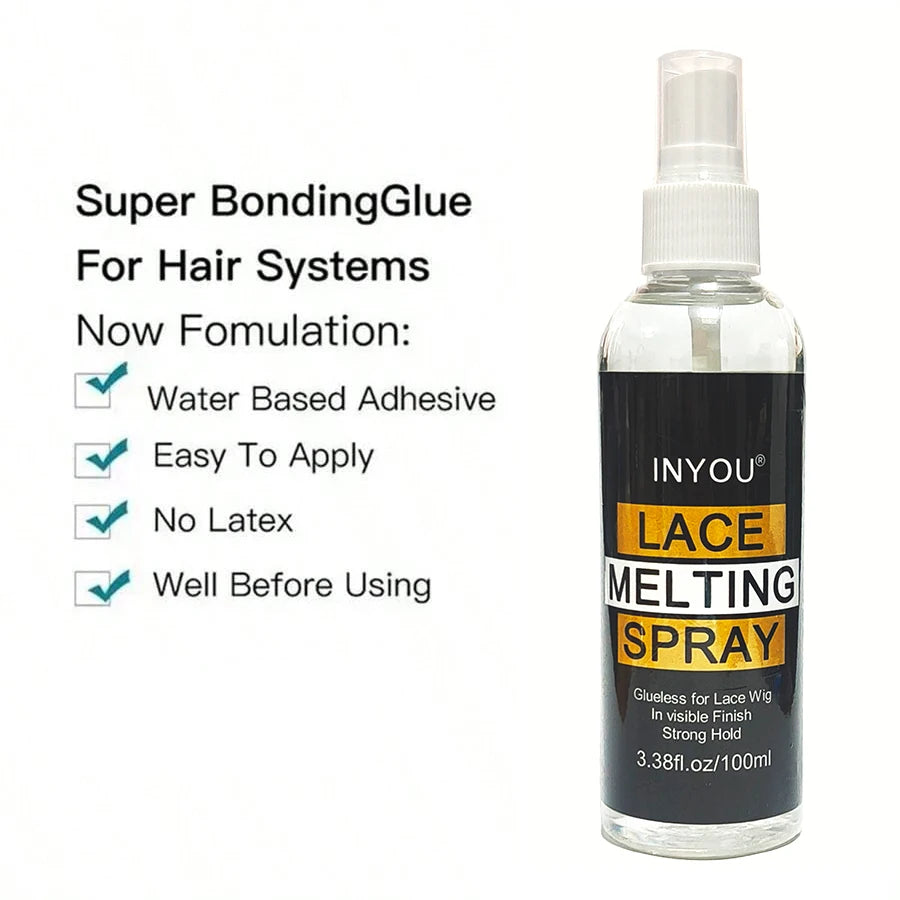 100ML Lace Melting and Holding Spray Hair Adhesive for Wigs,  Lace Wig Melting Spray ,Strong Natural Finishing Hold