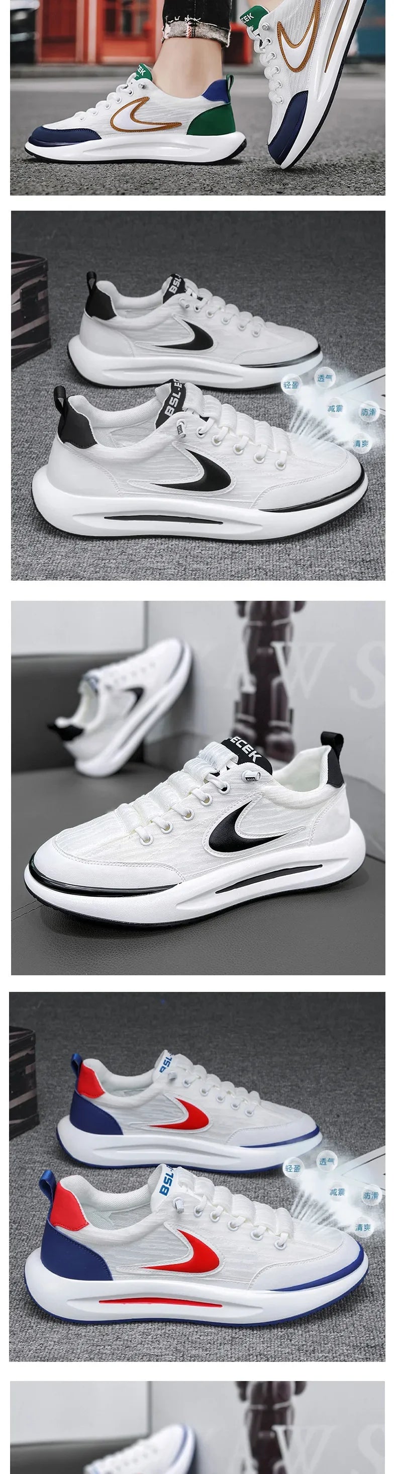 Men's Shoes Summer Breathable Mesh Sports and Leisure Forrest Gump Running Student Versatile Little White Shoes