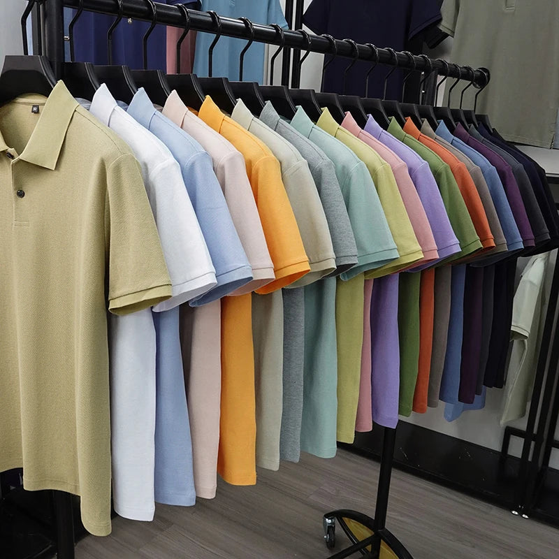High end 100% cotton short sleeve polo shirt men's fashion luxury brand hot selling pony embroidery golf casual business T-shirt