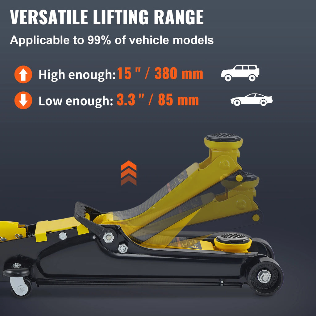 SucceBuy 2.5T Floor Hydraulic Jack Pneumatic Low Profile Floor Jack Heavy-Duty Steel Racing Floor Jack with Piston Lift Pump