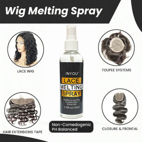 100ML Lace Melting and Holding Spray Hair Adhesive for Wigs,  Lace Wig Melting Spray ,Strong Natural Finishing Hold