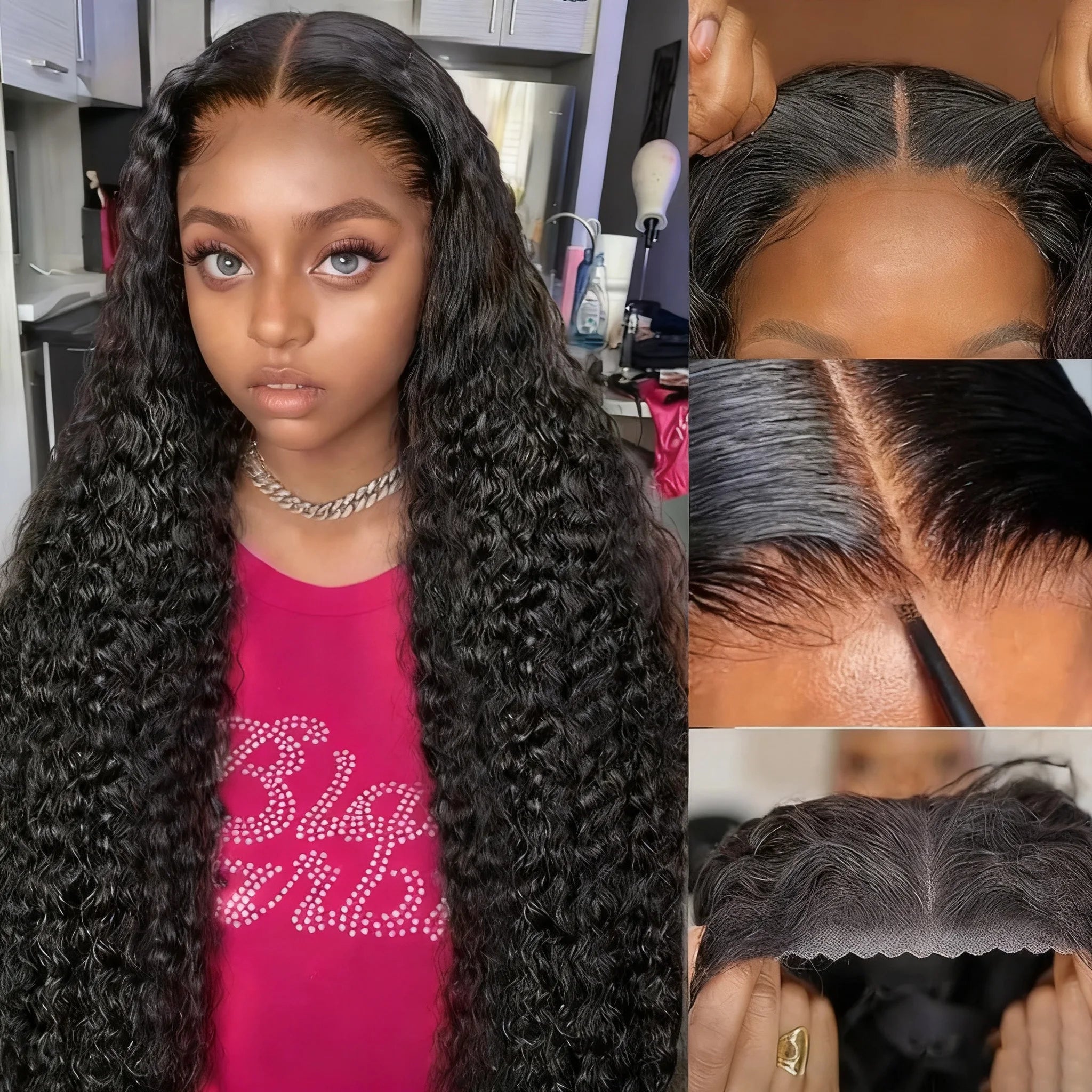 Golden Deep Wave 13x4 13x6 HD Lace Frontal Wigs Human Hair Water Curly Front Wigs 5x5 Glueless Human Hair for Women For Women