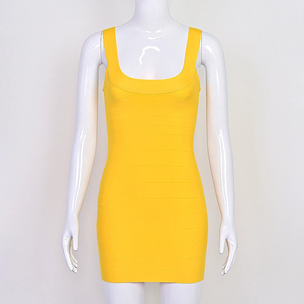 BEAUKEY New Trendy Pink Ginger Bandage Mini Party Dress Women Quality Sexy Bustier Backless Bodycon Dress Club Birthday Dress