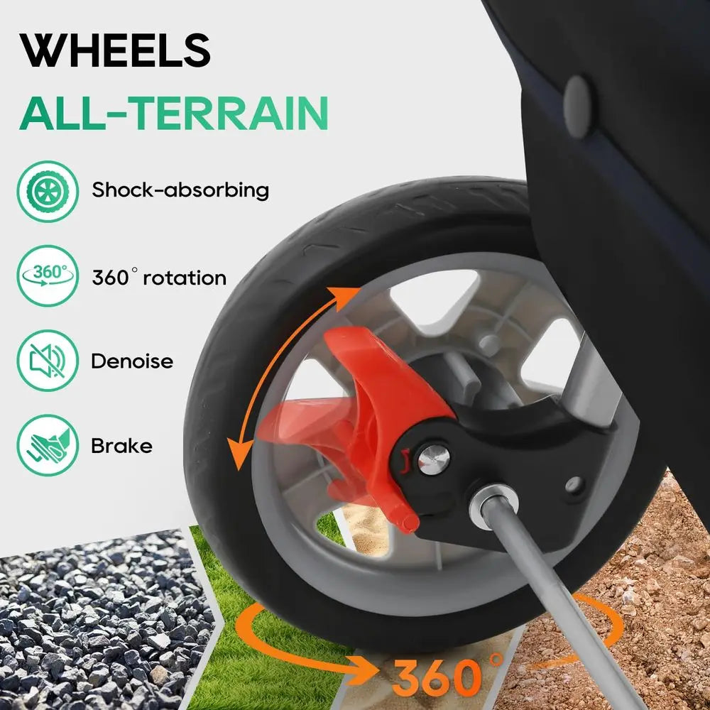 3Wheel Pet Stroller Dog and Cat Stroller Breathable Mesh Lightweight Travel Carrier Waterproof amp Foldable Design Storage Bask
