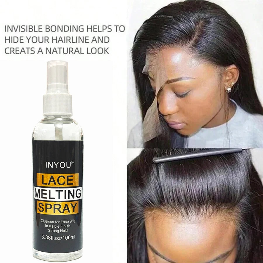 100ML Lace Melting and Holding Spray Hair Adhesive for Wigs,  Lace Wig Melting Spray ,Strong Natural Finishing Hold