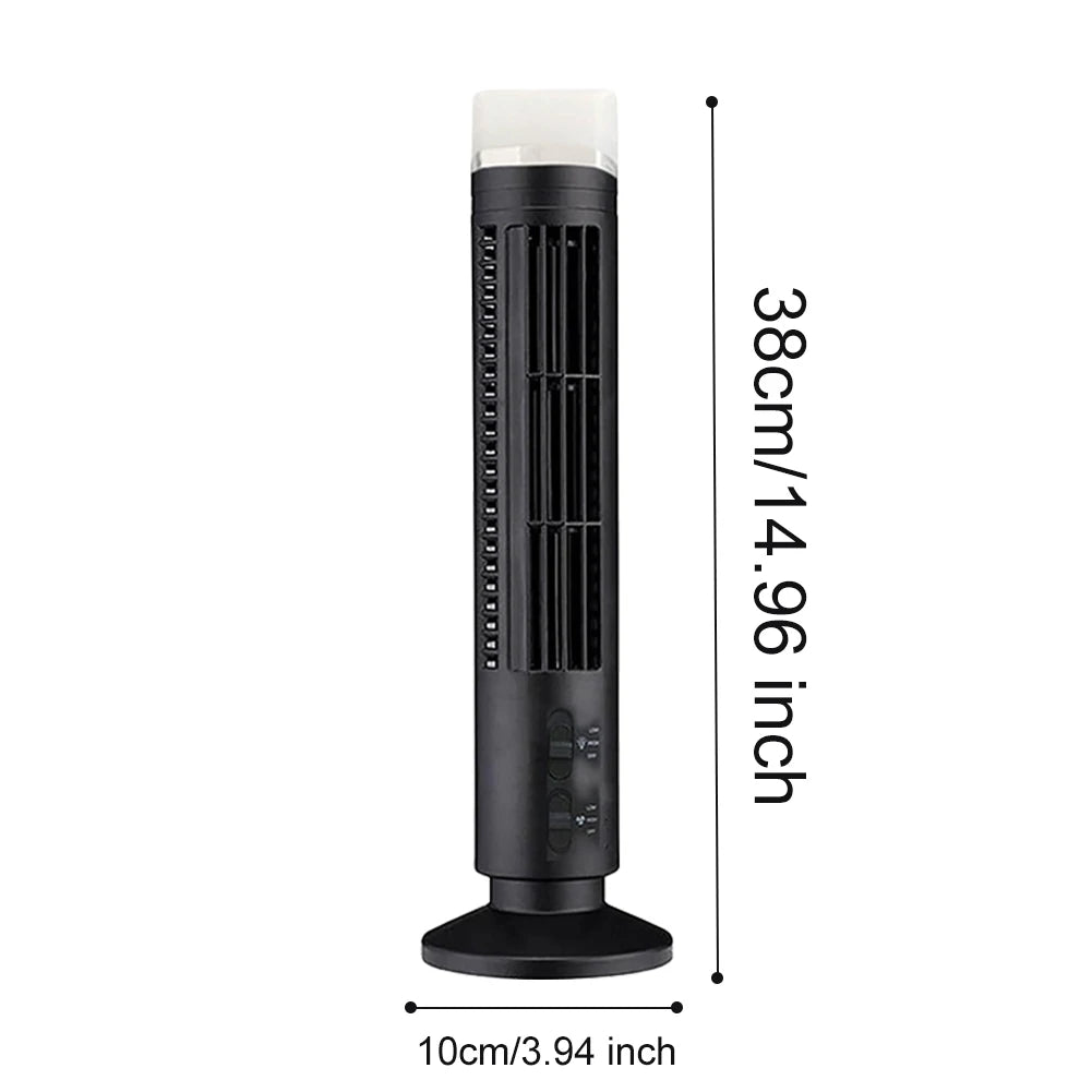 LED Tower Fan Bladeless Tower Fan 90 Degree Oscillating Quiet Portable USB Electric Desk Fan with Light for Home Bedroom Office