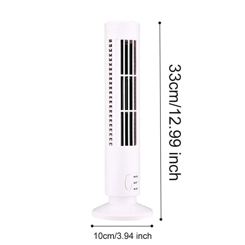 LED Tower Fan Bladeless Tower Fan 90 Degree Oscillating Quiet Portable USB Electric Desk Fan with Light for Home Bedroom Office