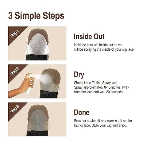 Lace Tint Spray For Wigs, Waterproof Lace Tint Melting Mousse Spray Concealer For Lace Closure Front Wigs Toupees