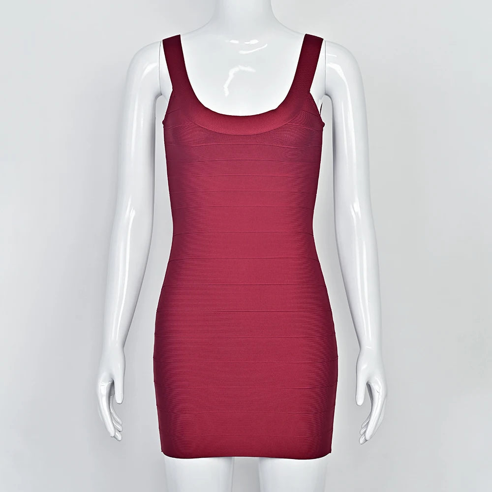 BEAUKEY New Trendy Pink Ginger Bandage Mini Party Dress Women Quality Sexy Bustier Backless Bodycon Dress Club Birthday Dress