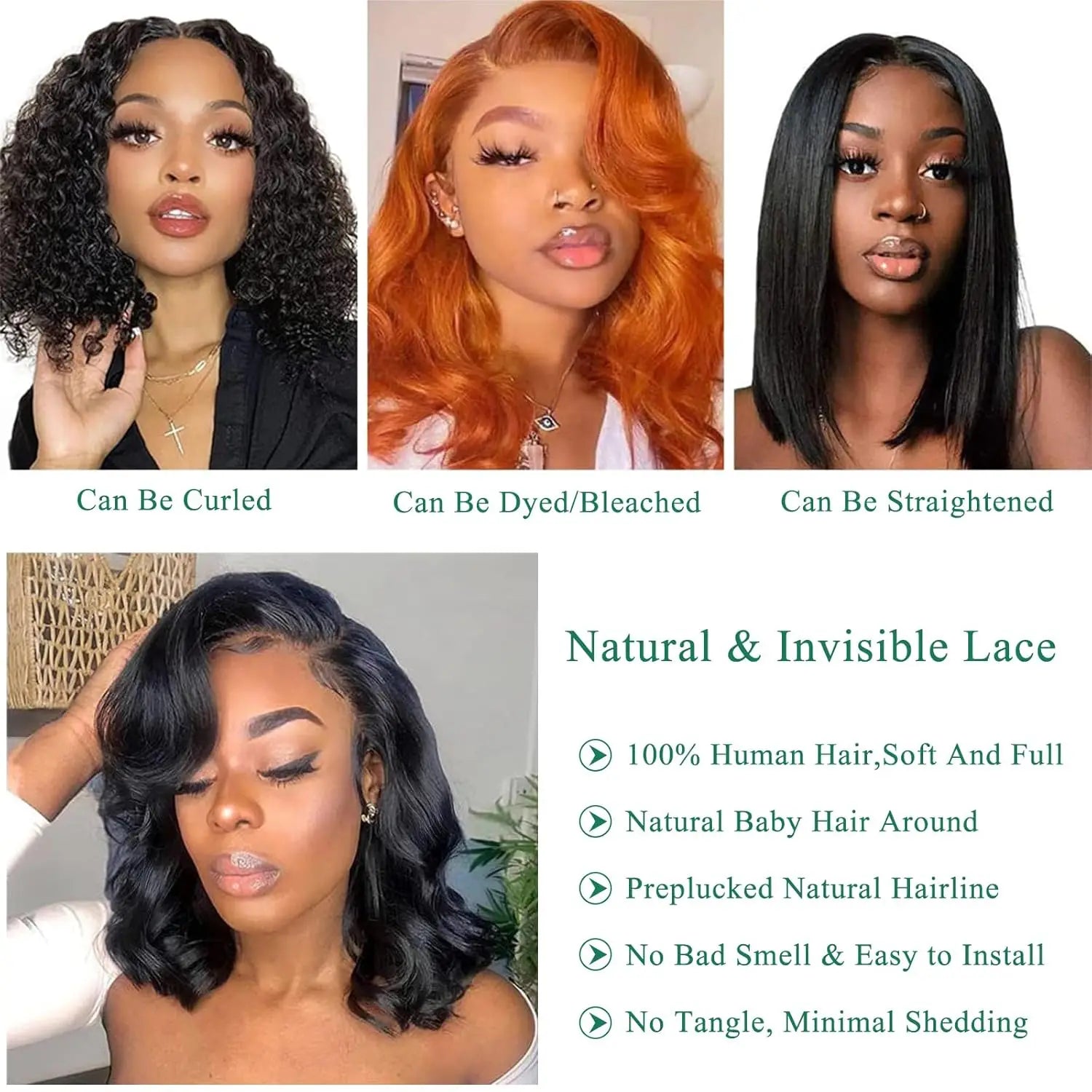 250% Body Wave HD Lace Frontal Wig Short Bob WigS Human Hair Glueless Human Hair Wavy 13x4 Transparent Lace Front Wigs For Women