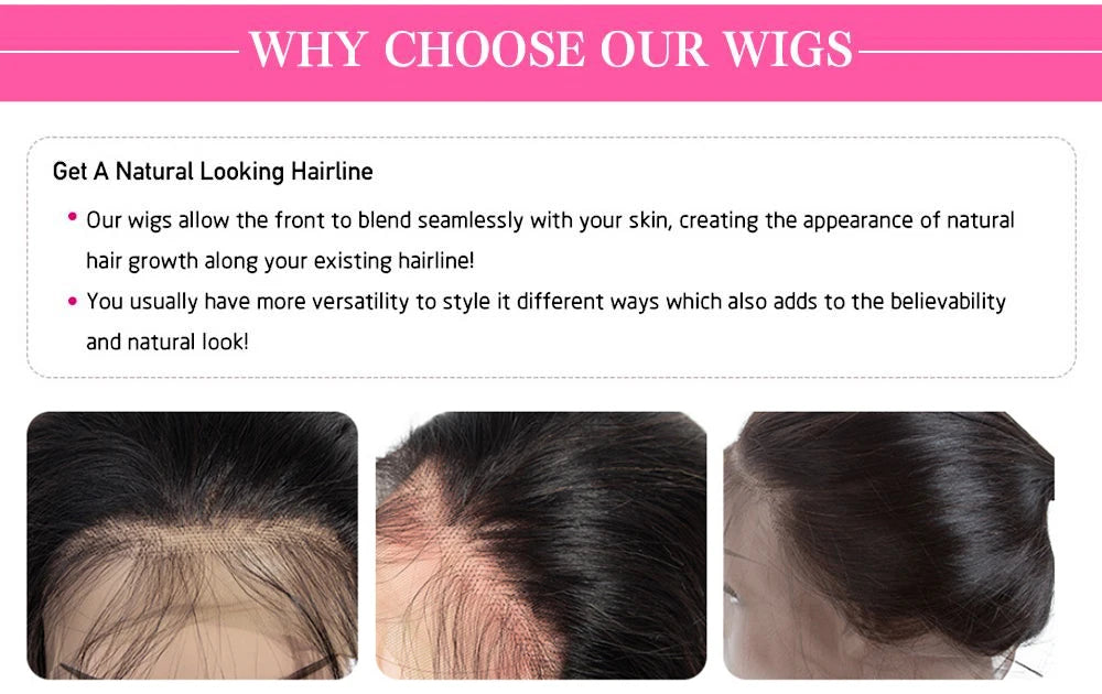 HD Transparent 13x4 13x6 Body Wave Lace Front Wig Pre Plucked 360 Lace Frontal Wig