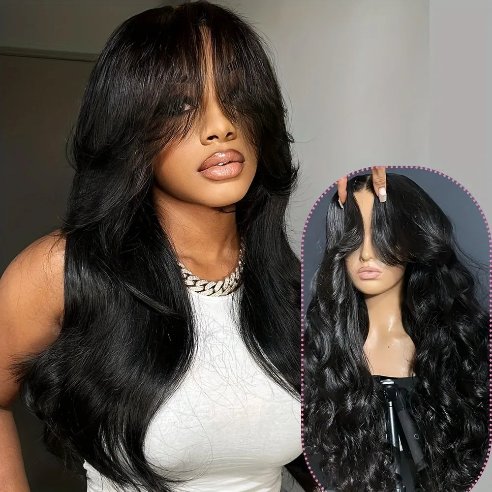 250 Density Body Wave Human Hair Wigs 13x4 13x6 HD Lace Front Human Hair Wig Pre Plucked Pre Cut 3D Dome Cap with Bleached Knots Glueless Body Wave Wigs For Woman