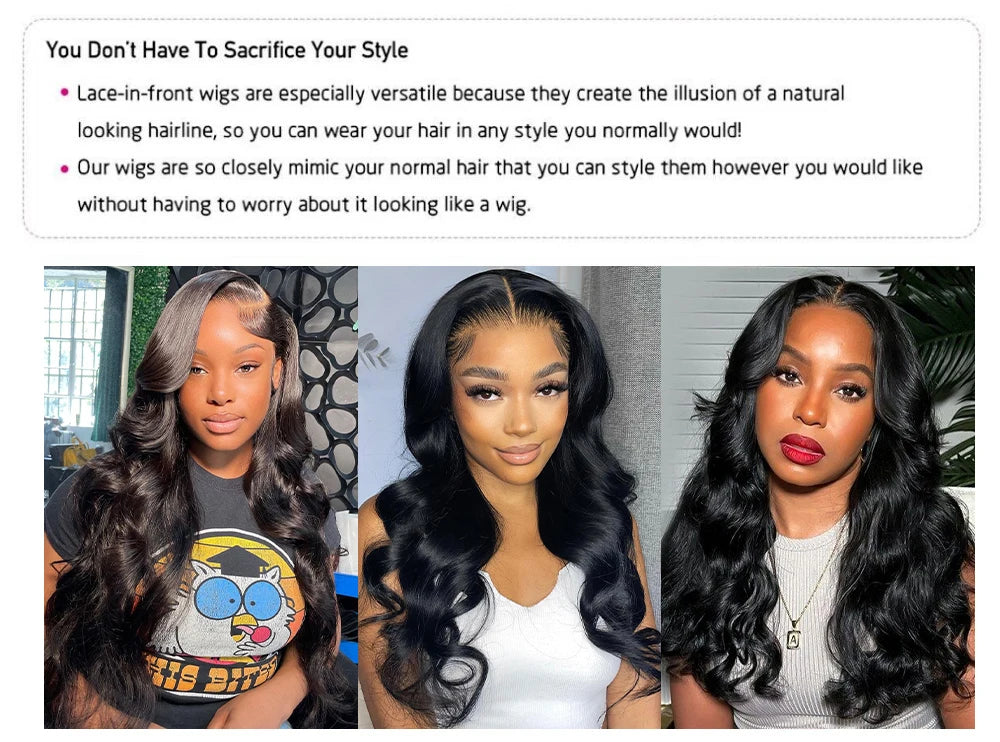 HD Transparent 13x4 13x6 Body Wave Lace Front Wig Pre Plucked 360 Lace Frontal Wig