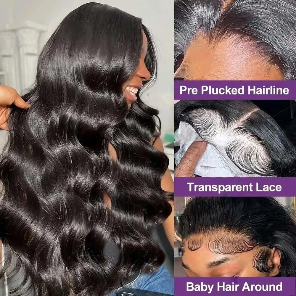 40 42 Inch 250% Wear And Go Glueless Wigs Body Wave Human Hair Wigs 13x4 13X6 Wet and Wavy HD Lace Frontal Wigs For Women