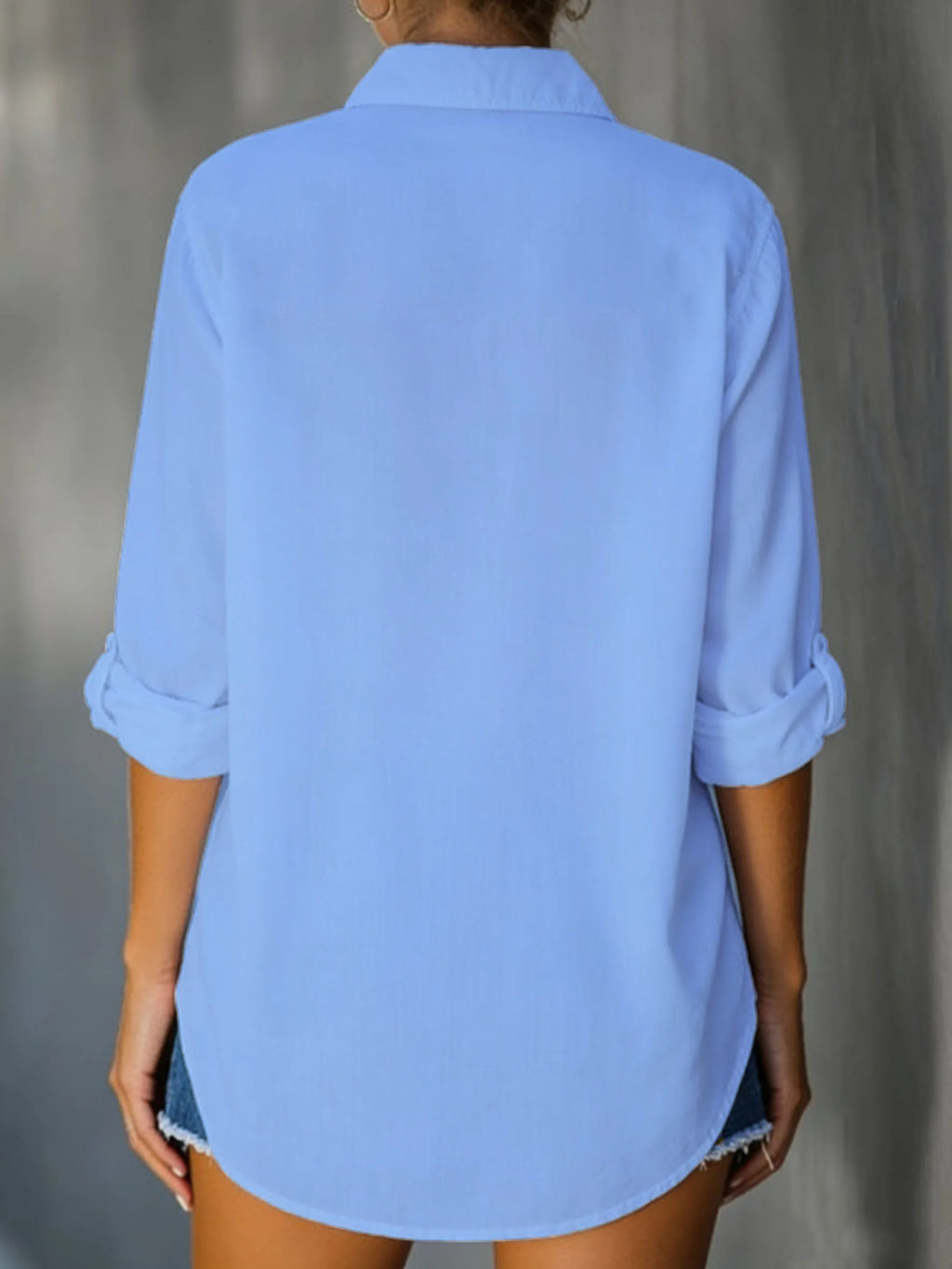 Women's shirt solid color casual loose breasted shirt women's clothing