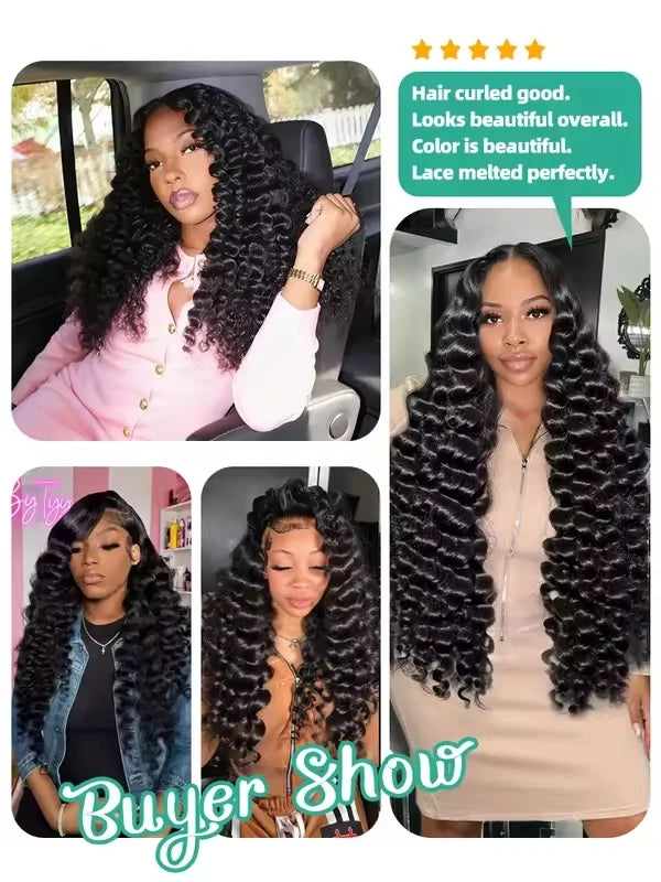 Deep Wave Human Hair Wig 13x4 Lace Front Wig For Women 200% Density Pre-Plucked With Baby Hair Transparent Lace Wig 22 Inch