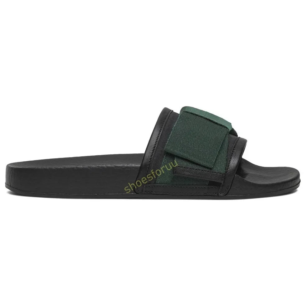 Designer Slippers Fashion Flat Slides Mens Womens claquettes Rubber Slide Sandal Black White Blooms Floral Flat Gear sole Luxury