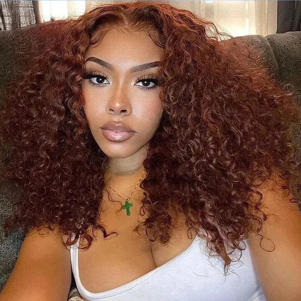 Deep Wave #4 Brown Water Wave Human Hair Bob Wigs 13×4 Lace Frontal Wigs Human Hair Short Wig Transparent Lace Human Hair Wig