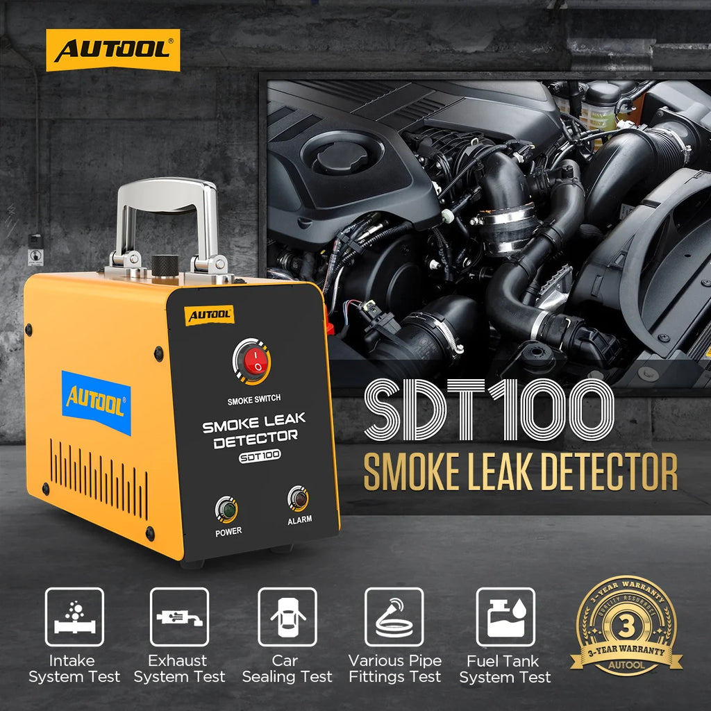 AUTOOL SDT100 Automotive Smoke Leak Detector for EVAP Smoke Tests Car Sealing Test Vacuum Leakage Diagnostic Tool