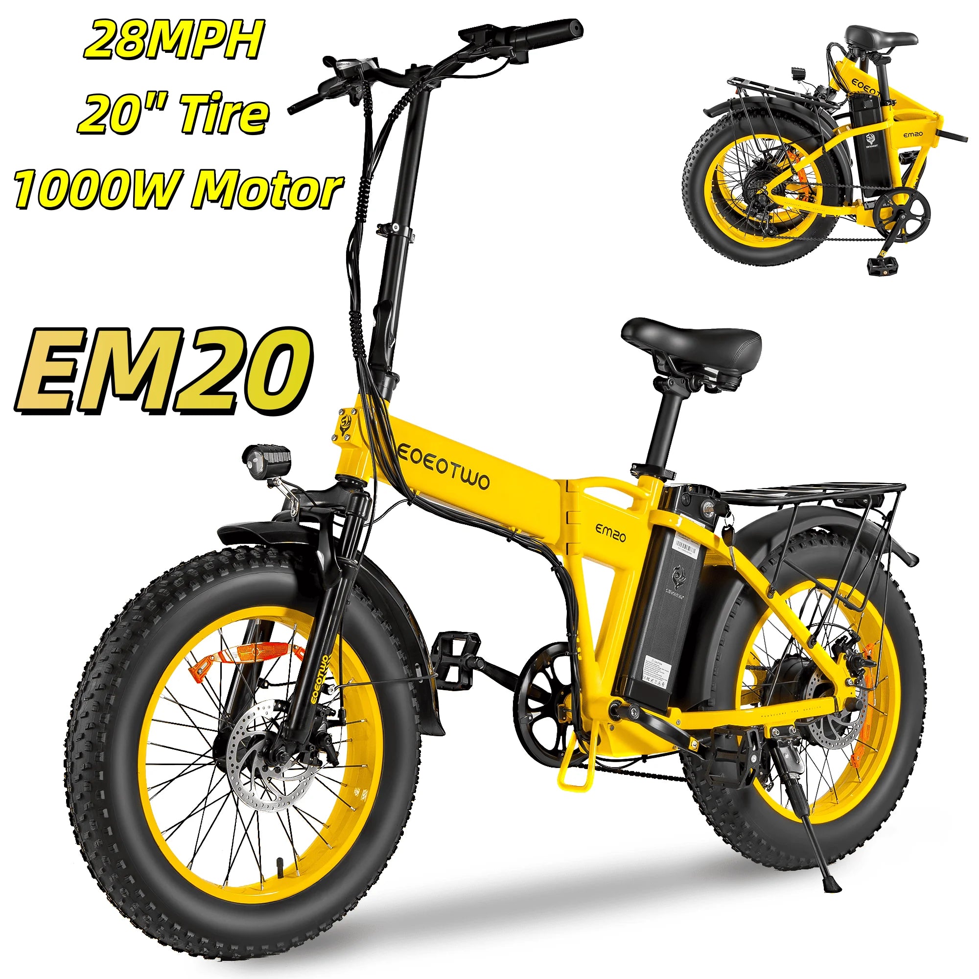 EOEOTWO 1500W Electric Bike 48V 15Ah Battery 26" 4.0 Fat Tire Ebike 34MPH High Speed Mountain Bicycle Off-Road Snow Bike for Adults