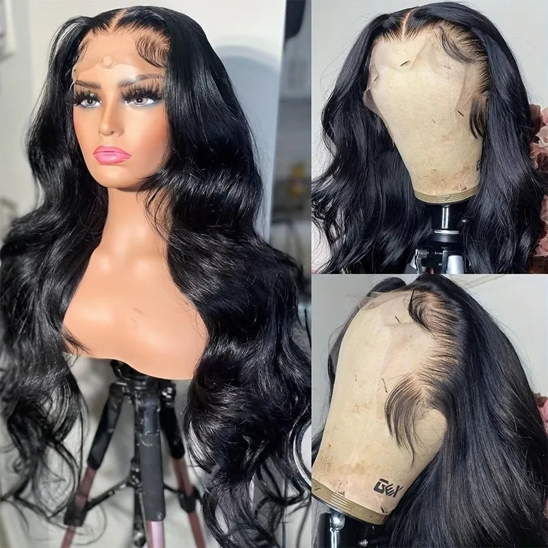 250 Density Body Wave Human Hair Wigs 13x4 13x6 HD Lace Front Human Hair Wig Pre Plucked Pre Cut 3D Dome Cap with Bleached Knots Glueless Body Wave Wigs For Woman