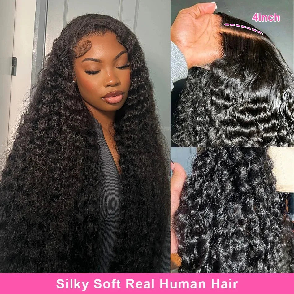 Golden Deep Wave 13x4 13x6 HD Lace Frontal Wigs Human Hair Water Curly Front Wigs 5x5 Glueless Human Hair for Women For Women