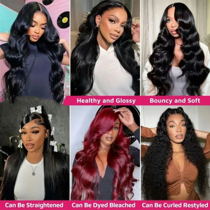 Body Wave Hair Bundles - Natural Black Brazilian Virgin Hair Weave 12A Unprocessed Hair Extensions.