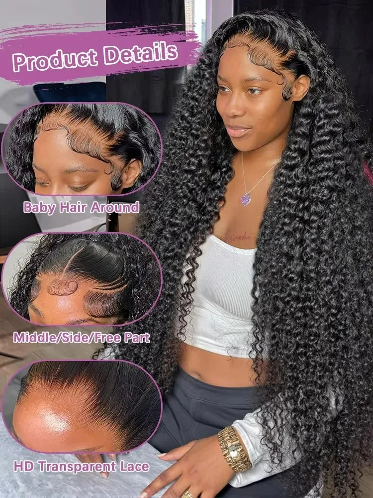 Golden Deep Wave 13x4 13x6 HD Lace Frontal Wigs Human Hair Water Curly Front Wigs 5x5 Glueless Human Hair for Women For Women