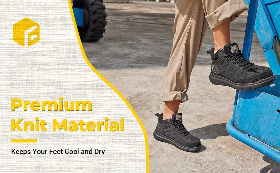 FitVille Widened Men'S Work Shoes Slip-On Composite Steel Toe Shoe Safe Puncture-Proof For Swollen Feet For Construction Sites