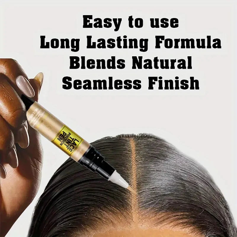 Lace Tint Pen for Wigs Long-Lasting Easy Apply Natural-Looking High Viscosity Hair Tint for All Hair Types a