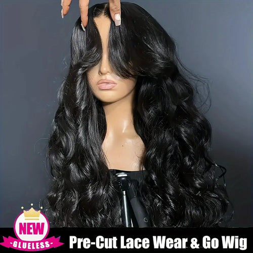 250 Density Body Wave Human Hair Wigs 13x4 13x6 HD Lace Front Human Hair Wig Pre Plucked Pre Cut 3D Dome Cap with Bleached Knots Glueless Body Wave Wigs For Woman