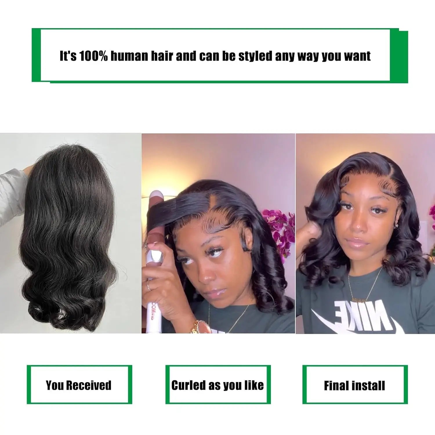 250% Body Wave HD Lace Frontal Wig Short Bob WigS Human Hair Glueless Human Hair Wavy 13x4 Transparent Lace Front Wigs For Women
